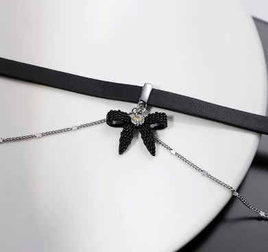 Secret bow necklace personality choker necklace