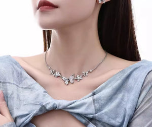 Flower Butterfly Necklace All-match Clavicle Chain