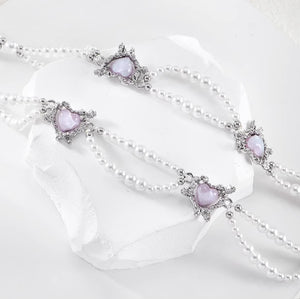 Purple Heart Pearl Necklace