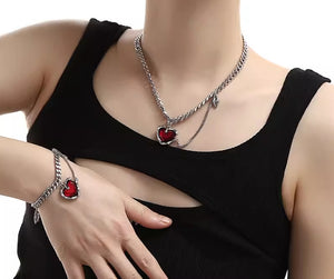 Ins hip-hop exquisite couple gift pendant clavicle chain love necklace