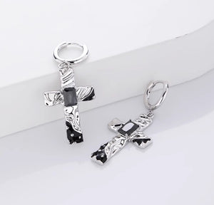 Hip Hop Retro Cross Earrings