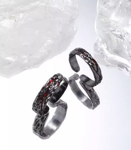 Exquisite personality dark style couple ring gift