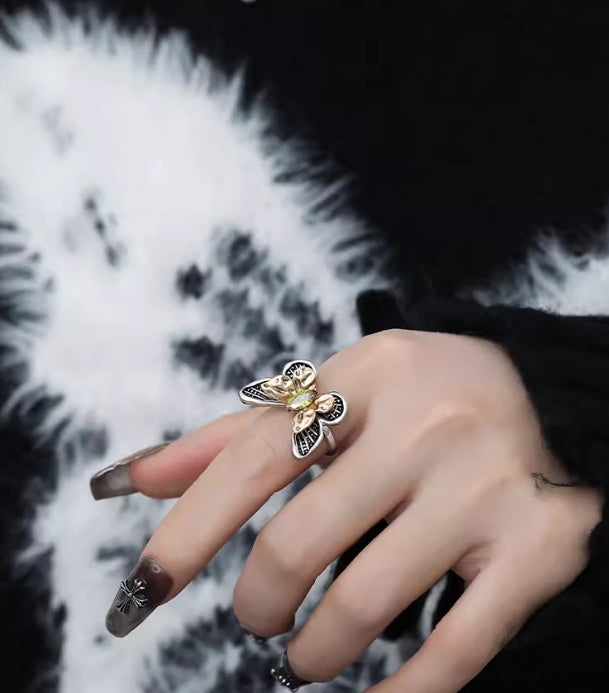 Unique vintage butterfly metaphysical ring