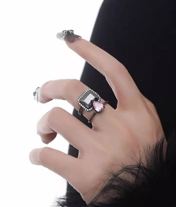 Geometric Double Layer Hollow Open Ring