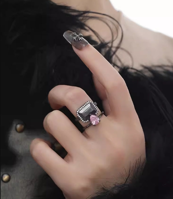 Geometric Double Layer Hollow Open Ring