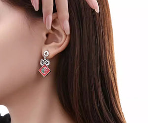 Lion Dance Fu Character Earrings