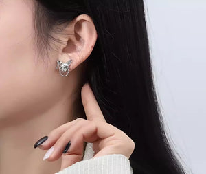 Hot cool style dark cat earrings