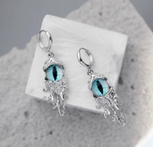 Unique exquisite evil eye cat pupil earrings