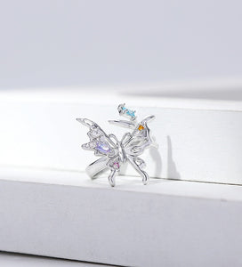 Fashion temperament versatile butterfly index finger ring open ring