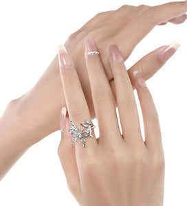 Fashion temperament versatile butterfly index finger ring open ring