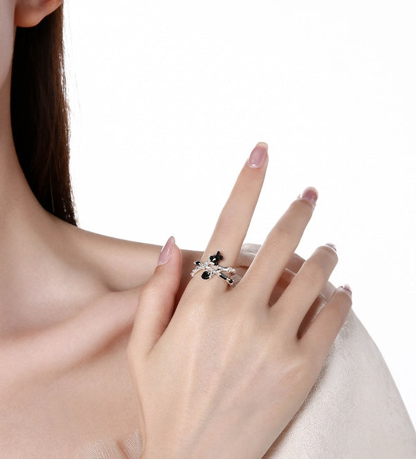 Sweet cool style celebrity temperament adjustable rose ring