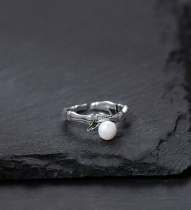 New Chinese bamboo pearl open ring