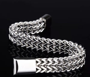 Titanium steel module stainless steel braided square magnet clasp bracelet