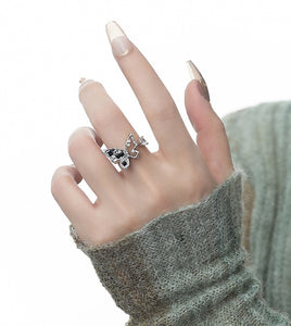 Checkerboard Butterfly Ring