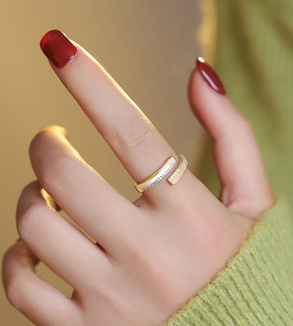 Minimalist irregular opening adjustable ring