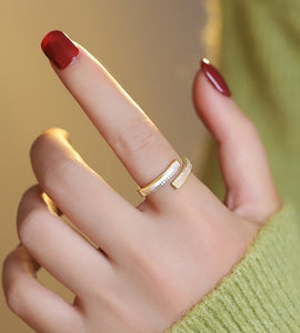 Minimalist irregular opening adjustable ring