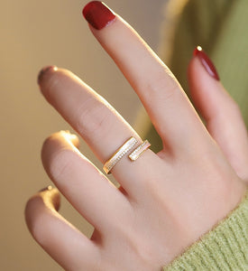 Minimalist irregular opening adjustable ring