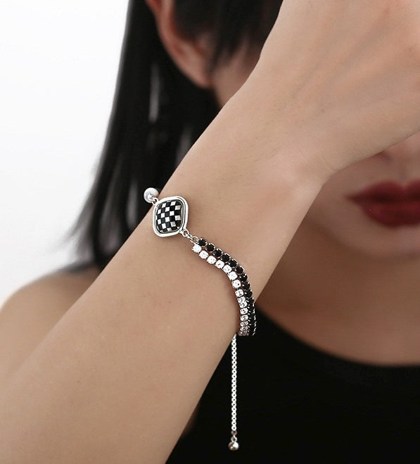 Vintage Zirconia Checkerboard Bracelet