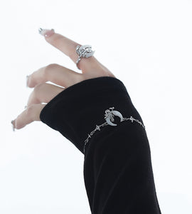 Ins white zircon moon bracelet