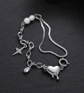 Cold style liquid heart bracelet