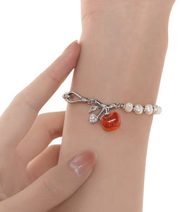 Light luxury retro persimmon pearl bracelet