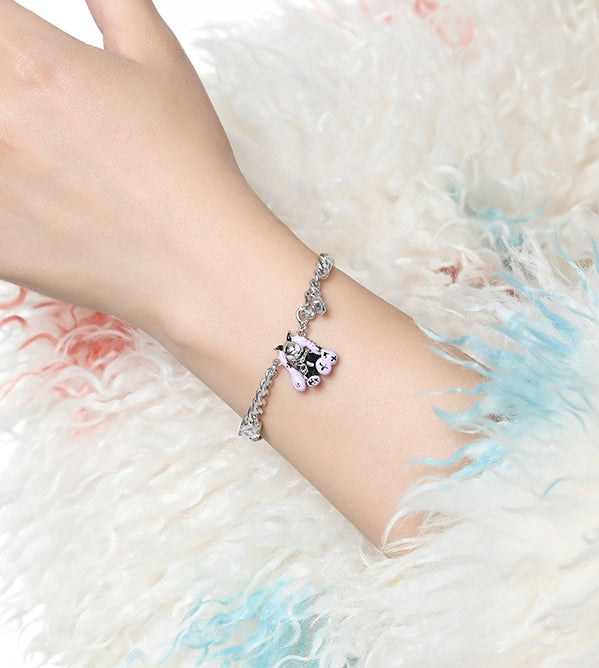 Purple black hip hop bunny bracelet