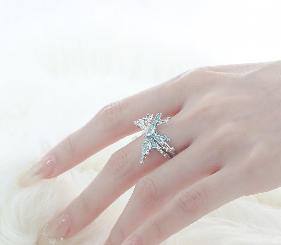 Epoxy Ice Butterfly Ring