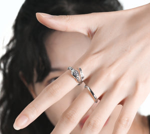 Y2K Liquid Metal Shaped Open Ring