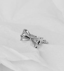 Simple versatile beaded bow retro old open index finger ring