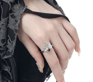 Biochemical butterfly texture personality ring