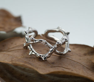 Niche simple thorn texture open ring