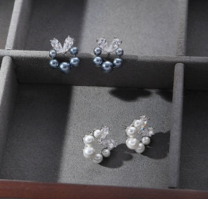 Pearl diamond earrings