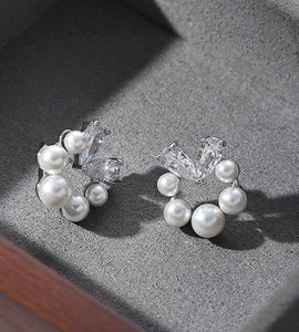 Pearl diamond earrings