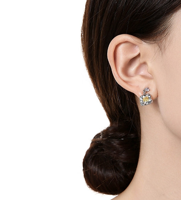 Colorful zirconium irregular geometric ear cuff