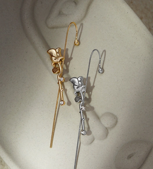 Thorn Rose Ear Cuff Non-pierced Ears(Single One)