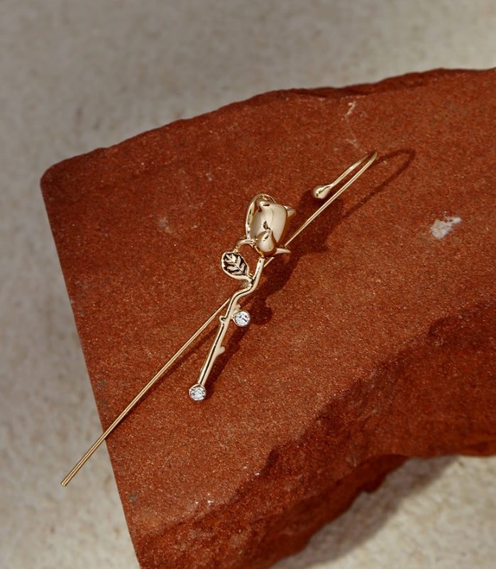 Thorn Rose Ear Cuff Non-pierced Ears(Single One)