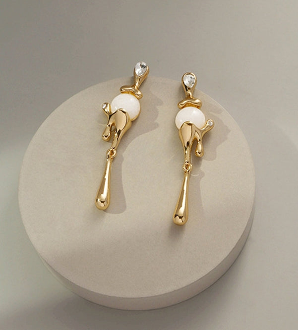 French wax drip earrings