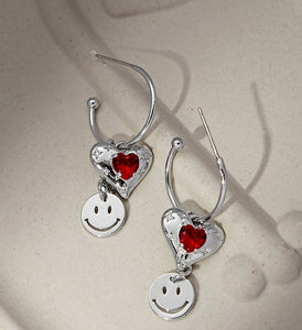 Heart smile earrings