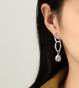 Liquid Geometric Long Earrings