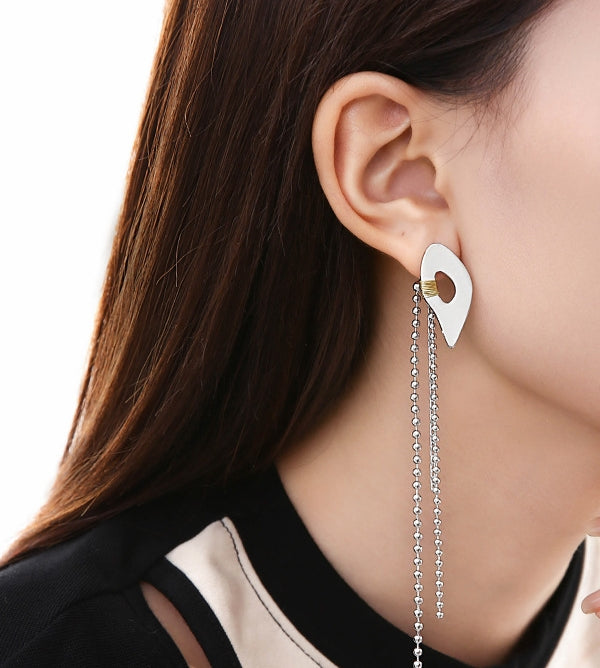 Harajuku mirror asymmetric earrings