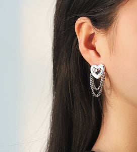 Harajuku Heart Chain Earrings