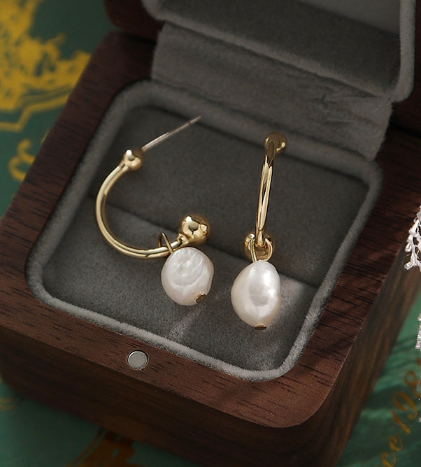 French natural pearl earrings