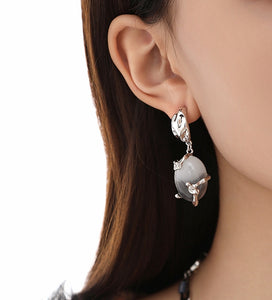 ins simple alloy pleated earrings