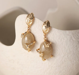 ins simple alloy pleated earrings