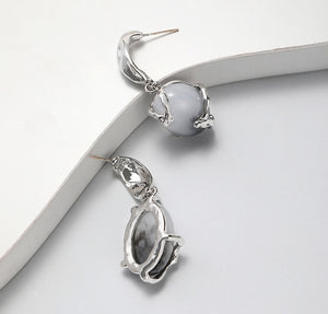 ins simple alloy pleated earrings