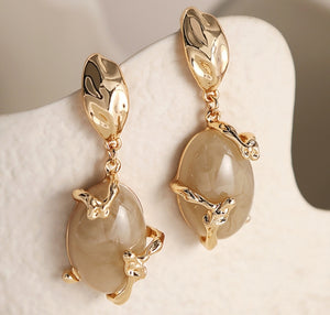 ins simple alloy pleated earrings