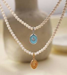 French Pearl Pendant Necklace