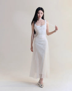 Romantic lace hollow design high-end banquet fishtail dress