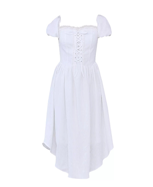 Pure French tie white dress