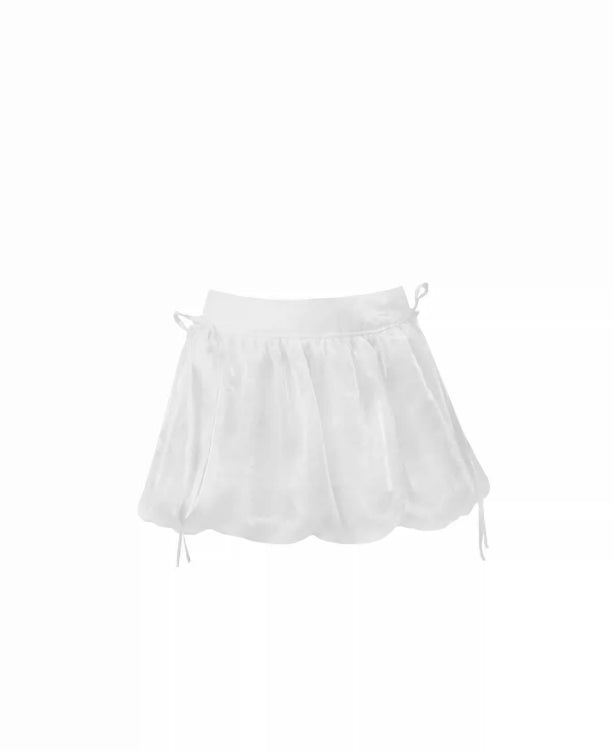 Versatile Organza Puffy Flower Bud Miniskirt